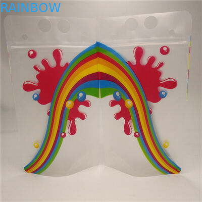 Tas Gusset Bawah Jus Susu Yang Jelas, Kantong Foil Stand Up Tahan Lama Dengan Pegangan