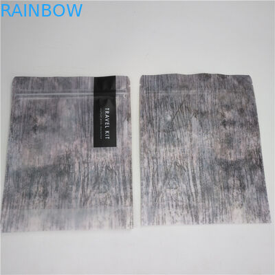 Zip Lock Bottom Gu Kosmetik Kemasan Plastik Stand Mylar Pouch Dengan Clear Depan