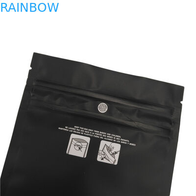 Matte Hitam Tahan Anak Ziplock Kantong Bau Keranjang Bukti Sativa Indica Weed THC Mylar Bag