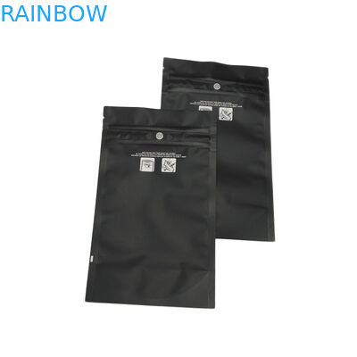 Matte Hitam Tahan Anak Ziplock Kantong Bau Keranjang Bukti Sativa Indica Weed THC Mylar Bag