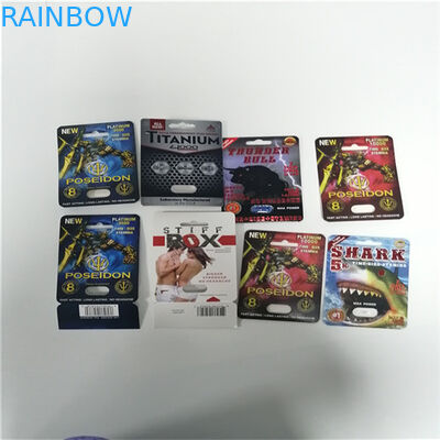 Poseidon Sex Pill Blister Kartu Kemasan Stiff Rox Sex Enhancer Pack Kertas Daur Ulang