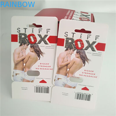 Stiff ROX Pill Capsule Blister Card Kemasan Kotak Display Dicetak Biodegradable