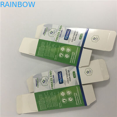 Kustom CMYK Dicetak Logo Kotak Karton putih CBD Vape