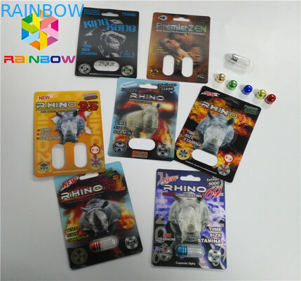 PP 3D Printing Plastik Blister Card Kemasan Ukuran Normal Untuk Rhino 69 Pills