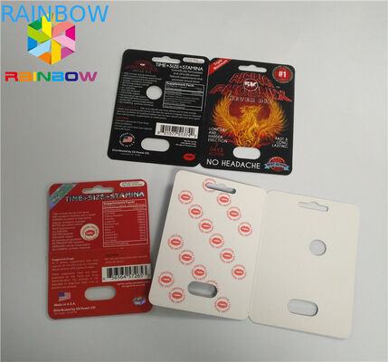 Slide Blister Insert Card Male Enhancement Pills Packing Permukaan 3D