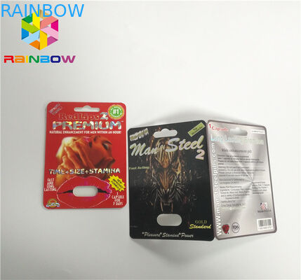 Slide Blister Insert Card Male Enhancement Pills Packing Permukaan 3D