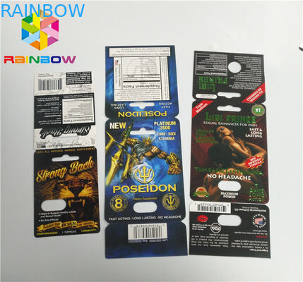 Slide Blister Insert Card Male Enhancement Pills Packing Permukaan 3D