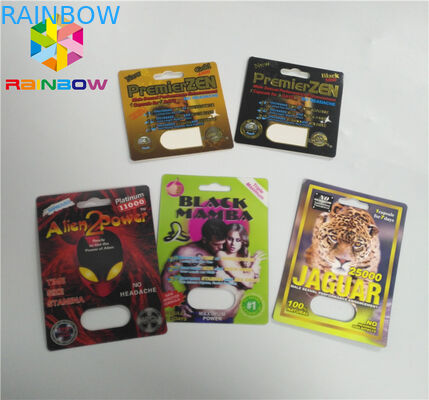 Kemasan Kartu Blister Kustom Alien Powder Rhino 3d Paper Pills Capsule Pack
