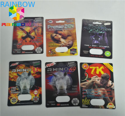 Kemasan Kartu Blister Kustom Alien Powder Rhino 3d Paper Pills Capsule Pack