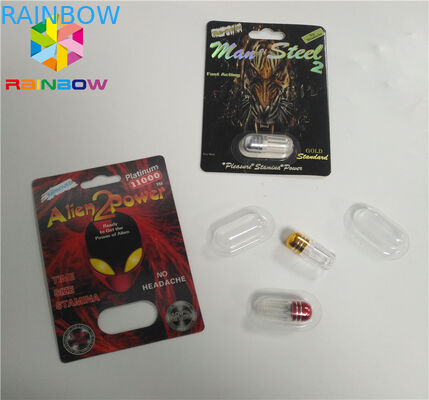 Kemasan Kartu Blister Kustom Alien Powder Rhino 3d Paper Pills Capsule Pack