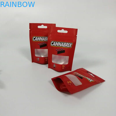 Medical Cbd Plastic Pouches Packaging Bau Bukti 1 / 4oz 1 / 2oz 1oz Dengan Jendela / Ritsleting