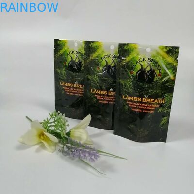 Medical Cbd Plastic Pouches Packaging Bau Bukti 1 / 4oz 1 / 2oz 1oz Dengan Jendela / Ritsleting
