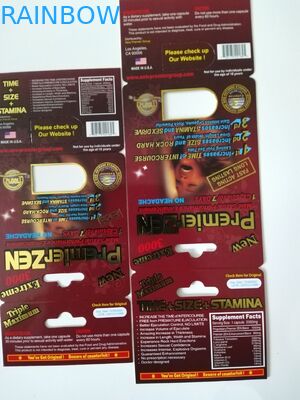 Pria Daya Seksual Tampilan 3D Kotak Kertas Kartu Premier Blister Efek 3D Zen Untuk Pil