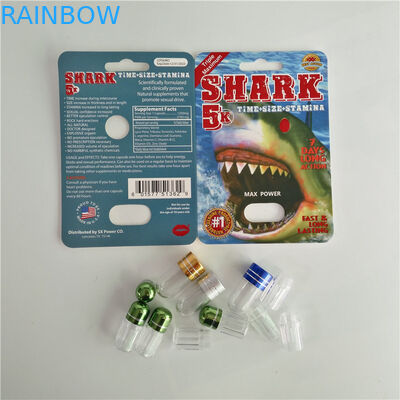 Kertas Blister Kartu Kemasan Laki-laki Enhancement Pills Pack Dengan Peluru Plastik