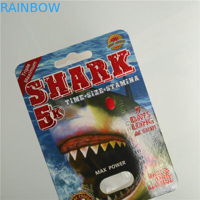 Kertas Blister Kartu Kemasan Laki-laki Enhancement Pills Pack Dengan Peluru Plastik