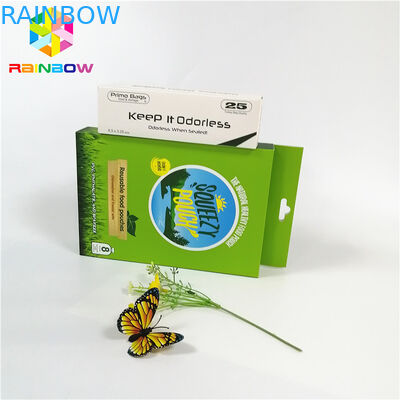 Desain logo kustom dapat didaur ulang dicetak UV Hot stamping kotak kartu kertas dengan lubang menggantung untuk hadiah kosmetik