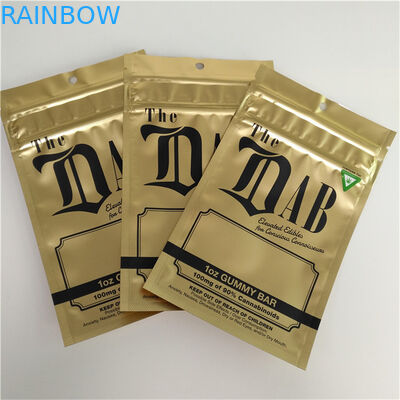 Anti Bau Stand Up Zipper Pouch Bags 3 Side Sealed Childproof 1OZ Gummy Packaging