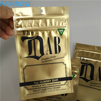Anti Bau Stand Up Zipper Pouch Bags 3 Side Sealed Childproof 1OZ Gummy Packaging