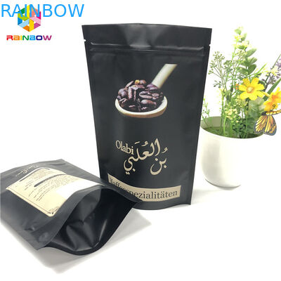 Gravure Printing Aluminium Foil Bags, Ground Coffee Stand Up Zipper Bags Dengan Valve