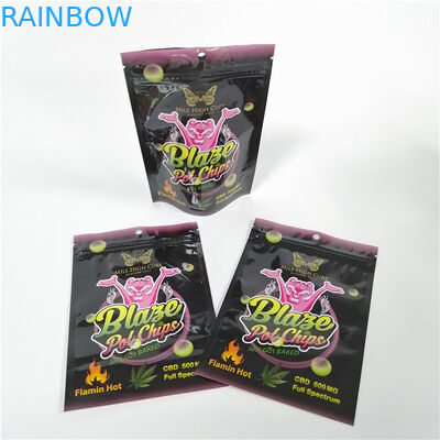 Mylar CBD Disesuaikan Stand Up Pouch Mini Food Metalized Ziplock Bag 3.5g 7g