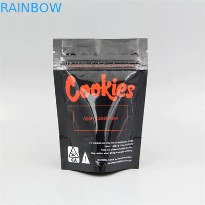 Kantong Plastik Ziplock Tahan Anak Mylar Po Bau Bukti Rami Bunga CBD Edibles Cookies Kemasan
