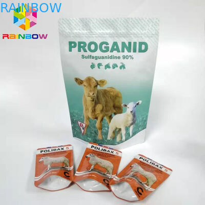 Kustom Stand Up Zipper Pouch Bags 20% Oxytetracycline Kemasan Bubuk Larut