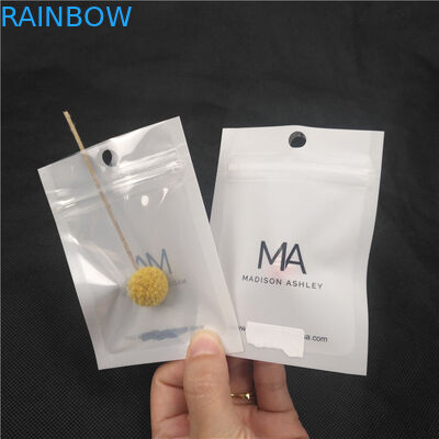 Transparan Depan Glossy Shiny Plastik Zipper Kantong Kalung Perhiasan Kemasan