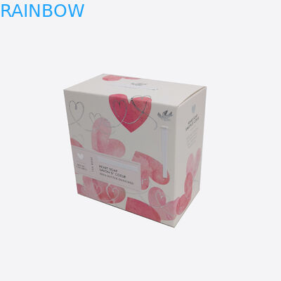 Tampilan Kotak Kertas Lipat Kemasan Karton Putih Untuk Hadiah Kosmetik / Sabun / Makanan Cookies