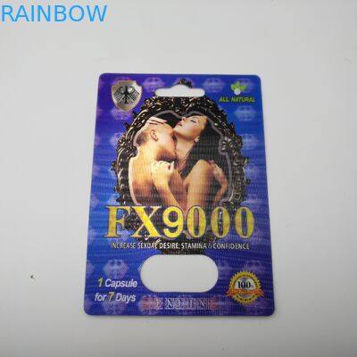 Inventaris FX 9000 3D Blister Card Packaging Untuk Insert Enhancement Plastic Capsule Pria