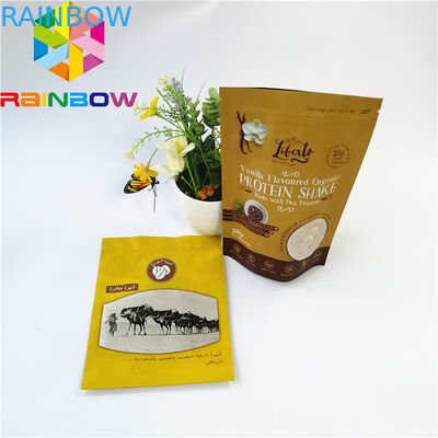 Mylar Stand Up Zipper Pouch Bags Dessert Teh Kopi Packing Bukti Bau Didaur Ulang