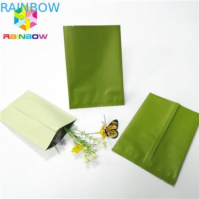 Light Green Back Center Heat Seal Bags Logo Kustom Foil Makanan Powder Candy Pouch