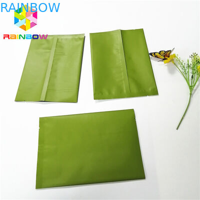 Light Green Back Center Heat Seal Bags Logo Kustom Foil Makanan Powder Candy Pouch