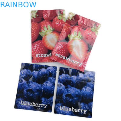 Buah Flavour THC Gummies Kantong Plastik Kemasan Tas Datar Dengan Ziper Pengaman