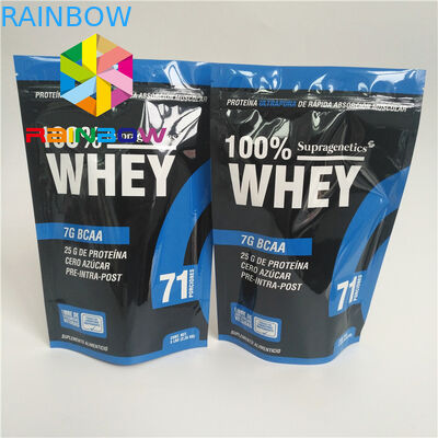 Kustom Dicetak Kemasan Tas Makanan Ringan Stand Up Pouch Ziplock Ditutup Kembali Mengkilap