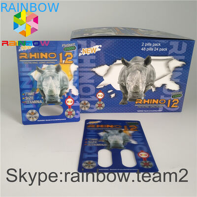 Peningkatan Seksual Laki-laki Kemasan Blister Kemasan Kotak Display Kertas 350g 400g Untuk Kapsul