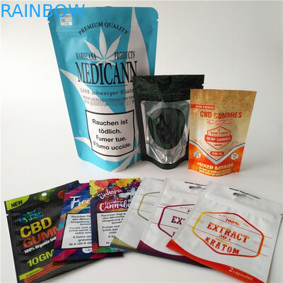 Kustom Dicetak Anak Bukti Ziplock Tas Mylar Gummies Pouch Kratom Pill Sachet