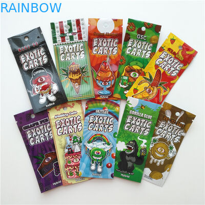 Vape Cartridge Aluminium Foil Packaging Bags Exotic Cart Pouch Logo Kustom