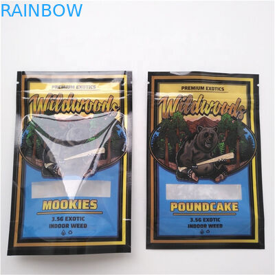 Edibles Herbal Dupa Tas Paket Marijuana Medis 4x6 Inci Dengan Jendela Yang Jelas
