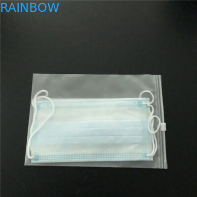 Masker Sekali Pakai Kemasan Panas Seal Bags Zipper Top Gravure Mencetak Dengan Jendela