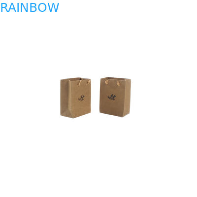 Doypack Stand Up Pouch Kantong Kertas Kraft Buatan Tangan Kecil Daur Ulang Dengan Pegangan