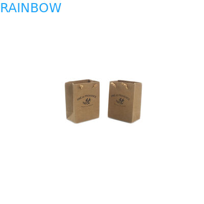 Doypack Stand Up Pouch Kantong Kertas Kraft Buatan Tangan Kecil Daur Ulang Dengan Pegangan