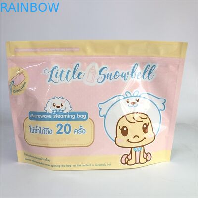 Ritsleting Stand Up Tas Microwave Custom Printing Biodegradable 120-180 Mic Tebal