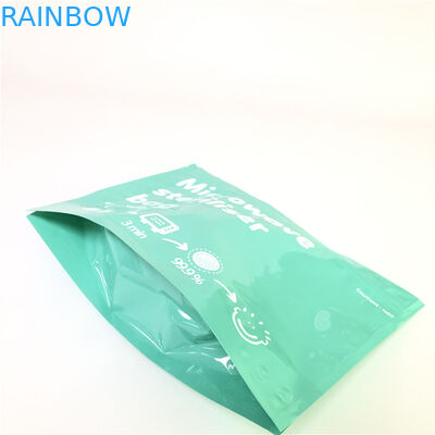 Ritsleting Stand Up Tas Microwave Custom Printing Biodegradable 120-180 Mic Tebal