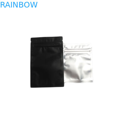 Heat Seal Custom Cetak Kantong Plastik Aluminium Foil Sachet Matte Black Ziplock