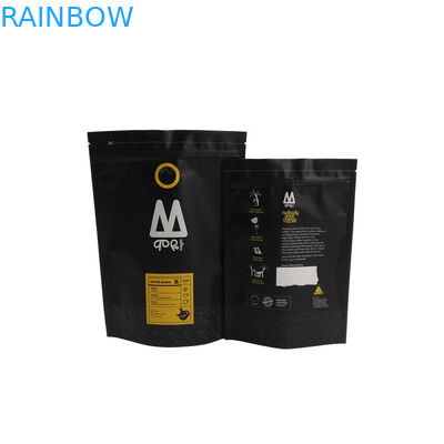 Stand Up Bottom Gusset Bags Tin Tie Coffee Bean Packing Pouch kustom Dengan Valve