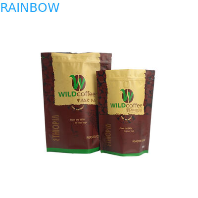 Tas Teh Kopi Matte Kustom, Aluminium Stand Up Pouch Dengan Zipper