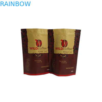 Tas Teh Kopi Matte Kustom, Aluminium Stand Up Pouch Dengan Zipper