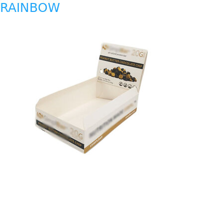 Kemasan Kotak Kertas Cetak Penuh Kustom Karton Counter Tampilan Stand UV Coating