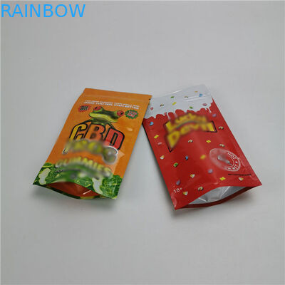 CBD 3 Segel Sisi Kustom Dicetak Kantung Stand Up Tas Kemasan Foil Bahan Laminasi