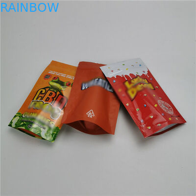 Food Grade Resealable Stand Up Pouches CBD Gummies Snack Packaging Bag Dengan Jendela